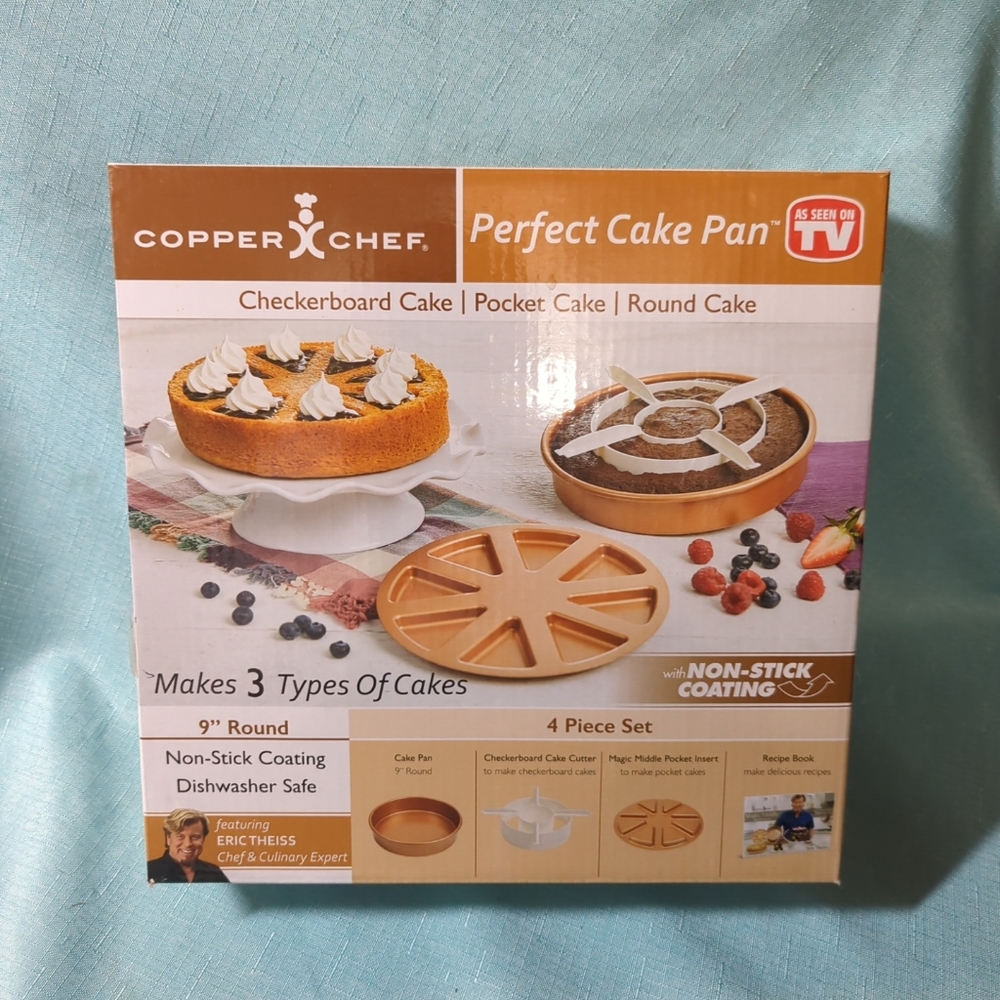 Copper Chef Perfect Cake Pan 9"/Makes 3 Types Of Cakes/New in Box As Seen On TV
